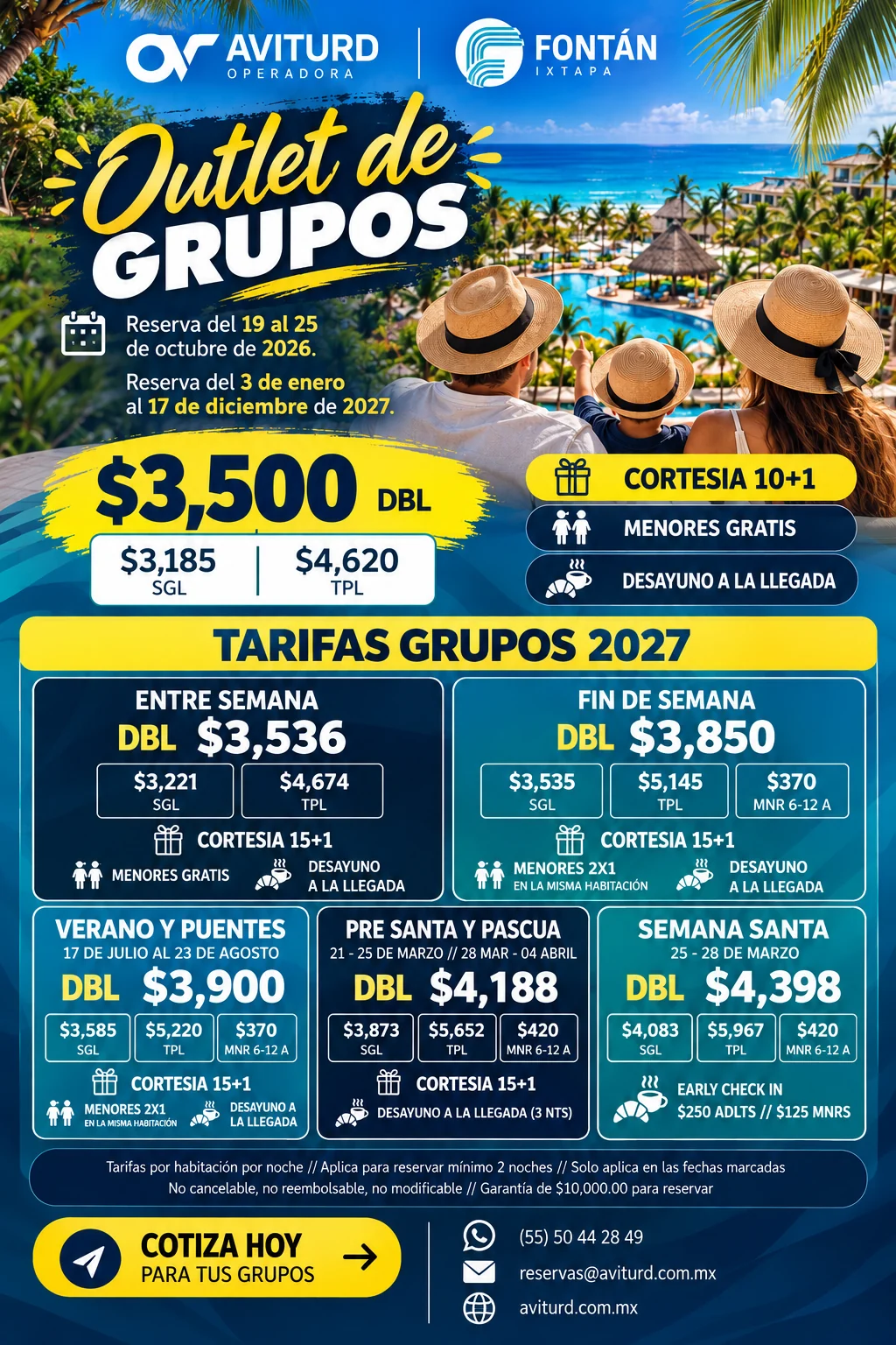 Outlet de Grupos · arte promocional completo de AVITURD